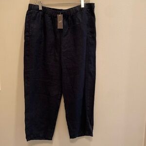 J Jill Love Linen Black Cropped Pants Size SMALL